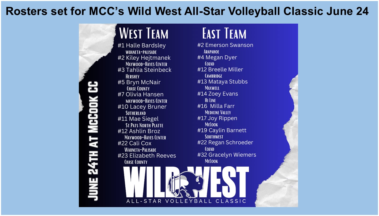 Rosters set for MCC’s Wild West All-Star Volleyball Classic June 24